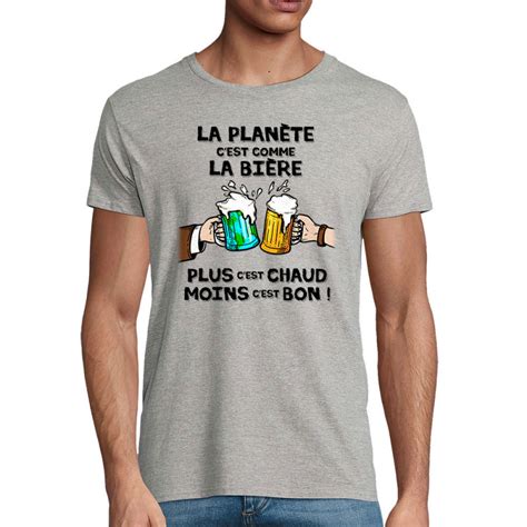 T Shirt Homme Coton Bio La Plan Te C Est Comme La Bi Re