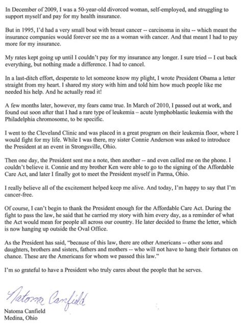 My letter to the President: