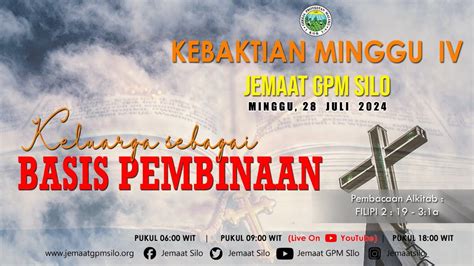 LIVE STREAMING KEBAKTIAN MINGGU IV 28 JULI 2024 YouTube