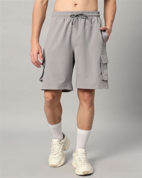 Buy Mens Grey Relaxed Fit Cargo Shorts Online At Bewakoof