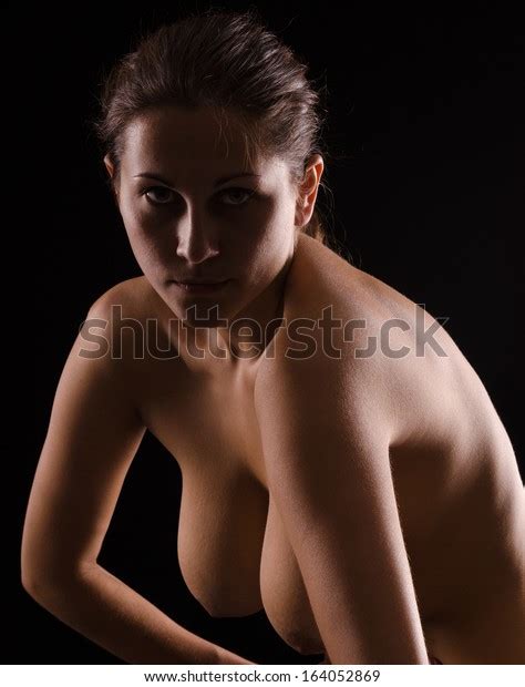Silhouette Nude Female Figure On Black Stock Photo 164052869 Shutterstock
