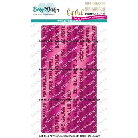 Hot Foil Onderteksten Bedankt Cdhf Craftlines B V