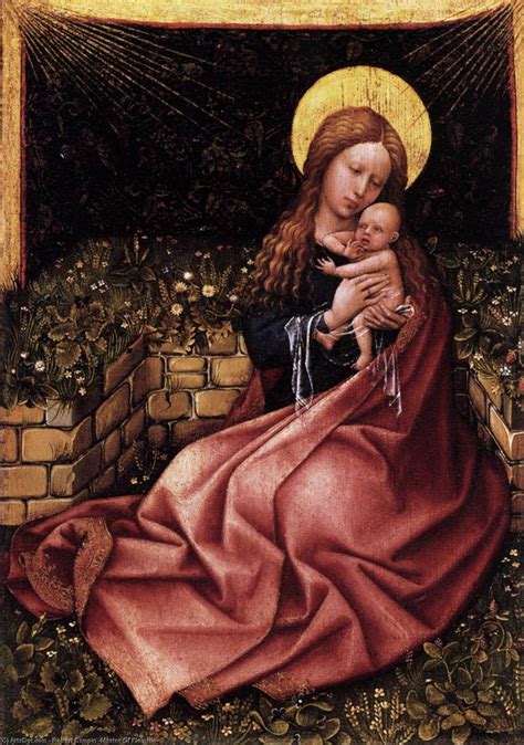 Paintings Reproductions Madonna By A Grassy Bank By Robert Campin