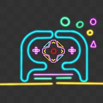 Red Neon Game Handle Neon Light Effect Gamepad PNG Transparent