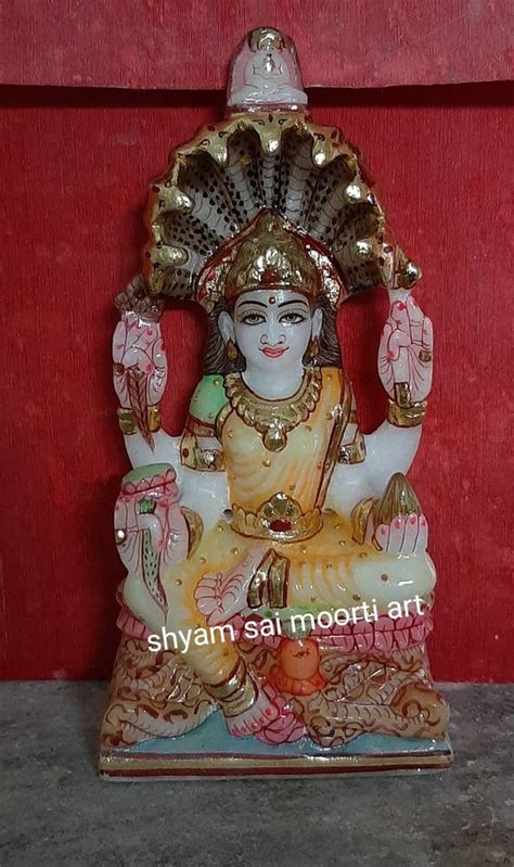 Multicolor Painted Marble Padmavti Maa Jain Statue For Worship Size