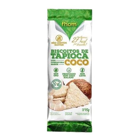 Biscoito De Tapioca Cobertura Sabor Coco Fhom G Paiol Produtos