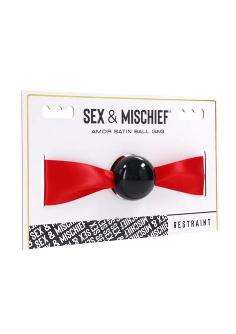 Sex And Mischief Amor Satin Ball Gag Red Black Spice Sensuality