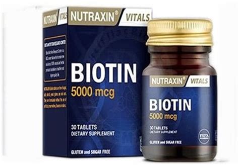 Nutraxin Biotin 5000 Mcg 30 Tablet Dermolist Da