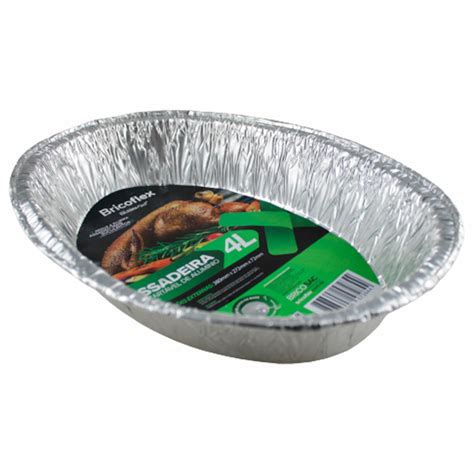 Bandeja Assadera De Aluminio Oval Litros Bricoflex