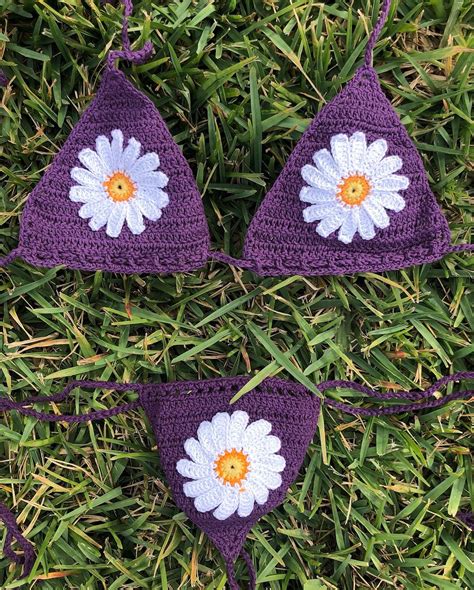 Crochet Daisy Bikini Tinikini Etsy
