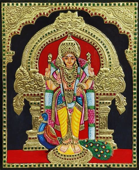 Murugan Tanjore Painting By My Mom S Art Gallery Mysore Painting