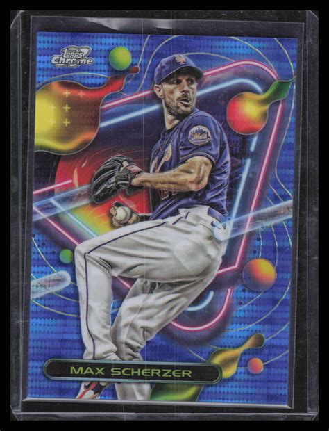 2023 Topps Chrome Cosmic Blue Moon Refractor 70 Max Scherzer 86 99 EBay