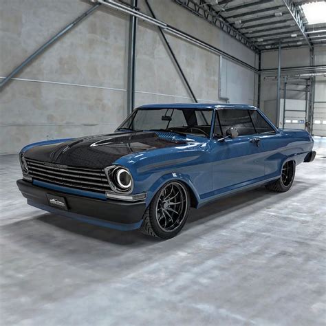 Shoe Box ‘63 Chevy Nova Restomod Is Blue And Carbon Ready For New Pro