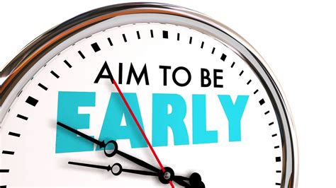 aim   early punctual arrive   time clock   animation