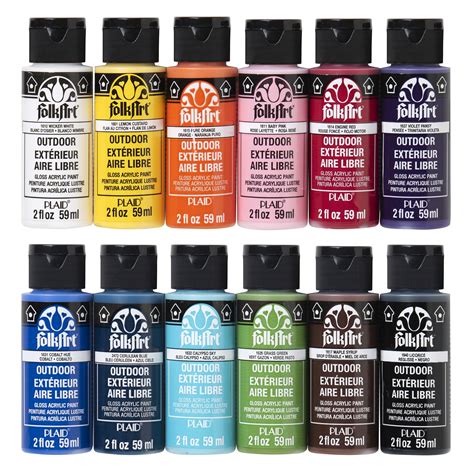 Folkart Outdoor Acrylic Craft Paint Set 12 Colors 2ozpromofaod