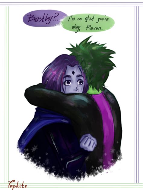 Raven X Beastboy By Tophita On Deviantart