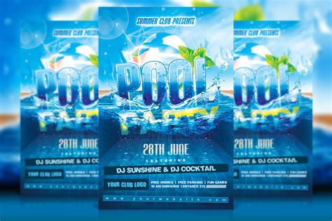 Summer Pool Party Flyer On Behance