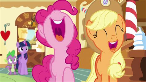 Image - Pinkie and Applejack laughing at Discord's joke S5E22.png | My ...