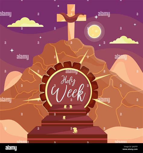 Mount Of Calvary Cross Holy Week Vector Stock Vector Image And Art Alamy