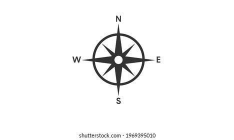 Compass Icon Vector Black White Isolated Stock Vector (Royalty Free) 1969395010 | Shutterstock