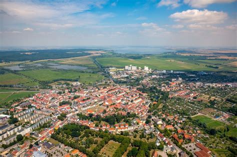 Malchin Von Oben Altstadtbereich Und Innenstadtzentrum In Malchin Im