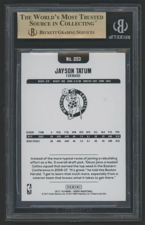 Jayson Tatum Hoops Teal Explosion Bgs Pristine Auction