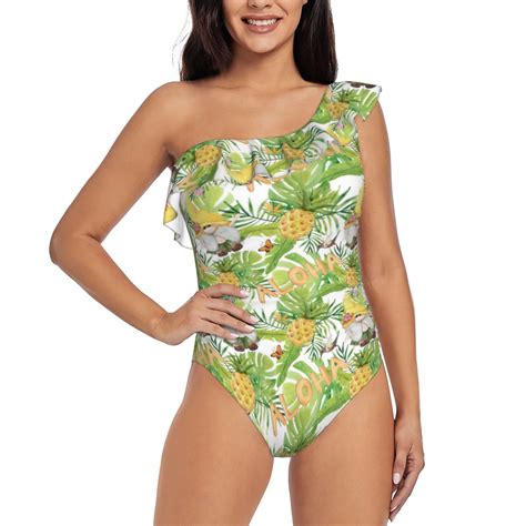 Bingfone Gnome and Pineapple Print Womens One Piece Swimsuits One