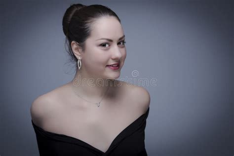 Portrait Of Charming Brunette Lady Smiling Stock Image Image Of Gorgeous Desire