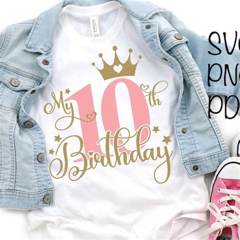 Its My 10th Birthday Svg Ten Years Old Birthday Girl Etsy