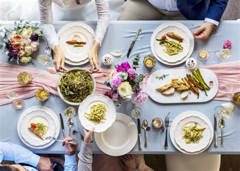 Group of Diverse Friends Gathering Having Food Together Stock Photo ...