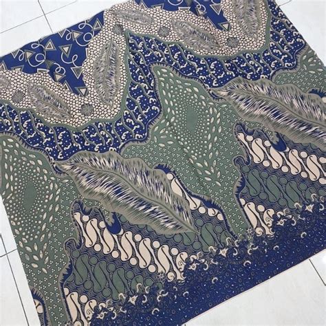 Jual Kain Batik Solo Daun Gede Seling Biru Doby Shopee Indonesia