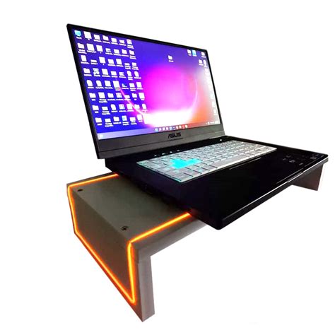 Gaming monitor stand computer laptop screen height extender with neon ...