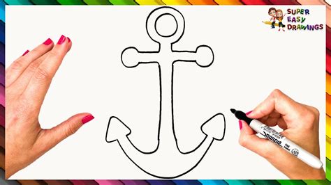 How To Draw An Anchor Step By Step Anchor Drawing Easy Youtube