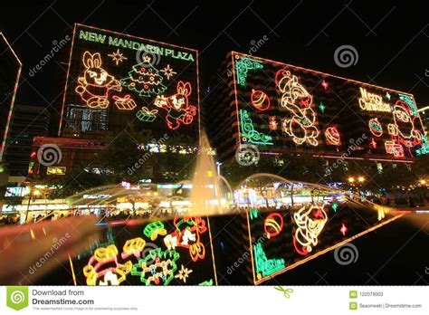 Tsim Sha Tsui Night View Of Christmas Lighting Editorial Stock Photo