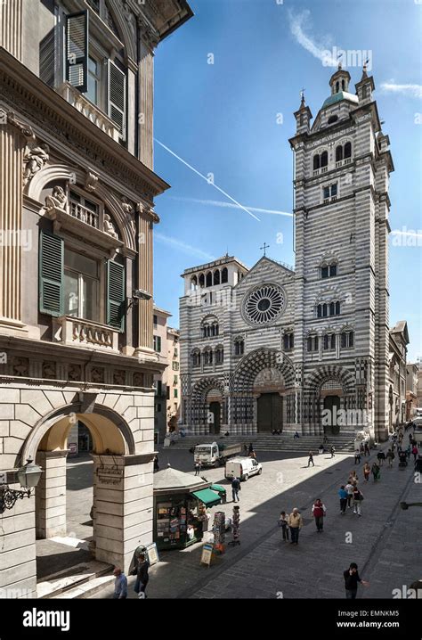 genoa cathedral italy  res stock photography  images alamy