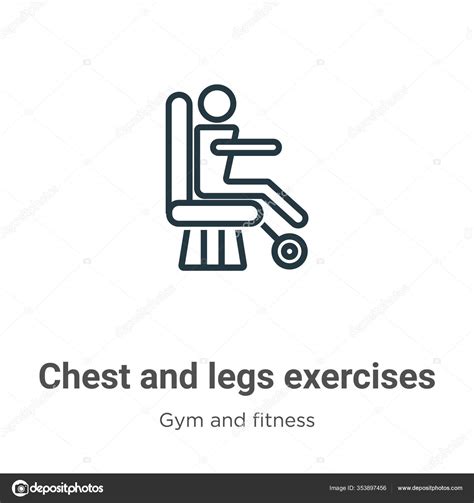 Chest Legs Exercises Outline Vector Icon Thin Line Black Chest Stock