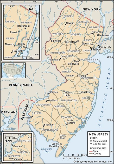 Political Map Of New Jersey Ettie Janetta