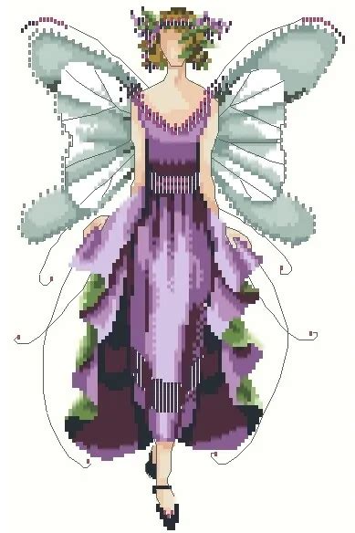 Schema Punto Croce Fata Violetta Couture Violet Cross Stitch Su Usb Dvd