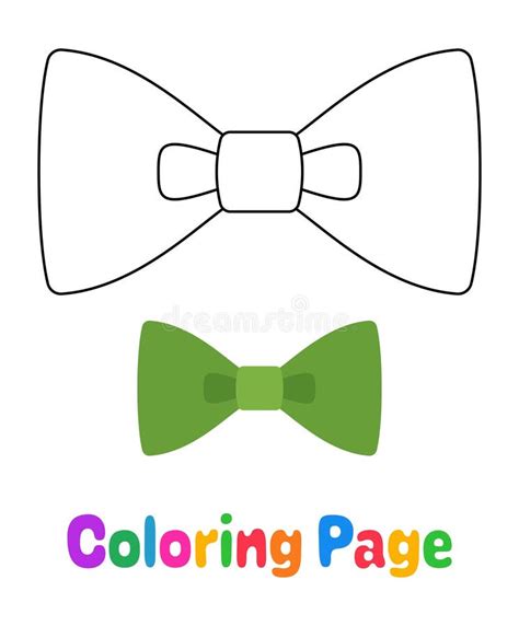 Coloring Page with Bow Tie for Kids Stock Vector - Illustration of kids ...