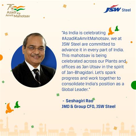 Ministry Of Steel On Twitter RT Jswsteel Here S What Mr Seshagiri