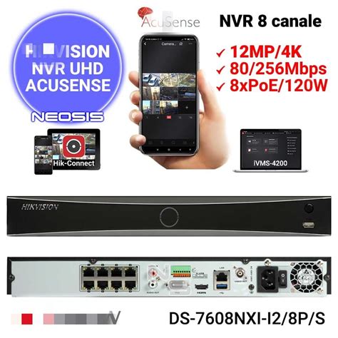 DS 7608NXI I2 8P S ACU Sense 8CH 4K 8 Channel POE NVR Network Video