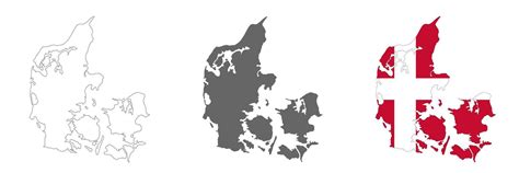 Highly Detailed Kingdom Of Denmark Map With Borders Isolated On