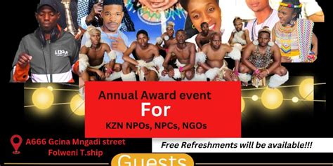 ANNUAL AWARD EVENT FOR KZN NPOs NPCs NGOs Copy Event Computicket