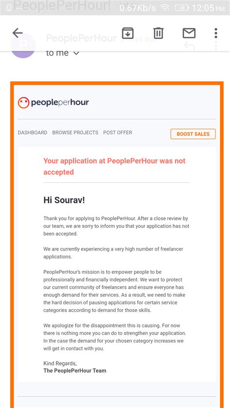 My Application Has Been Rejected PeoplePerHour Support