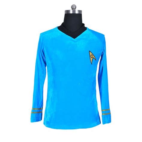 Star Trek TOS The Original Series Spock Blue Velour Shirt Uniform Costume