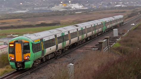 Southern 377203 377158 8 Car At Bishopstone Seaford Branch Line Friday 1st January 2016