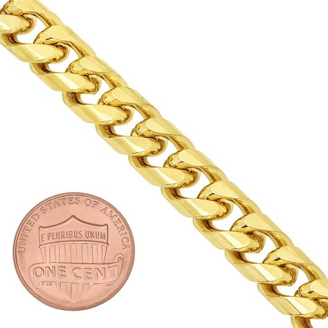 9 3mm 14k Gold Plated Square Cuban Link Curb Chain