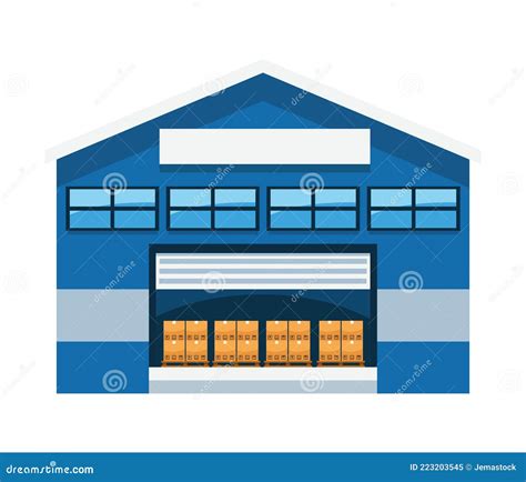 Warehouse building facade stock vector. Illustration of transport ...