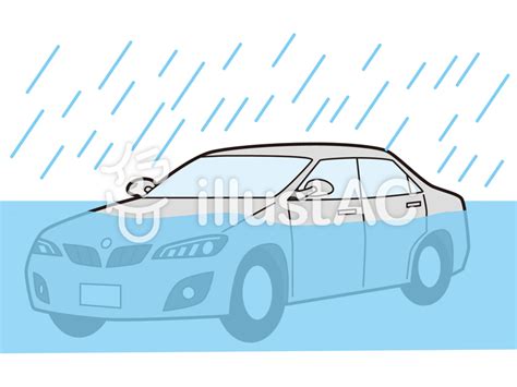 水没した車 大雨 洪水イラスト No 2615199／無料イラストフリー素材なら「イラストac」