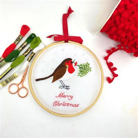 Christmas Robin Embroidery kit